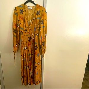 Urban Outfitters Burnt Orange midi wrap around dress